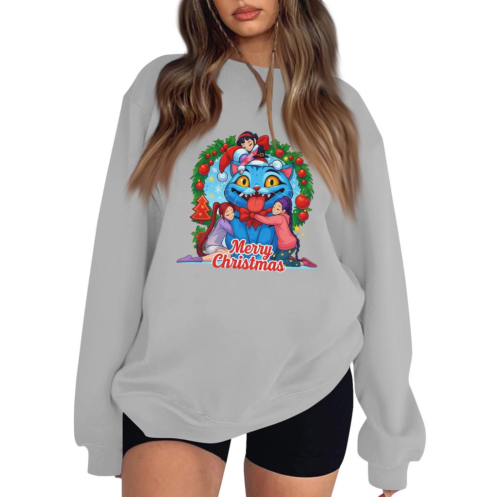 Women's Fashion Long-Sleeve Pullover Sweatshirt With Fun Movie-Themed Print
