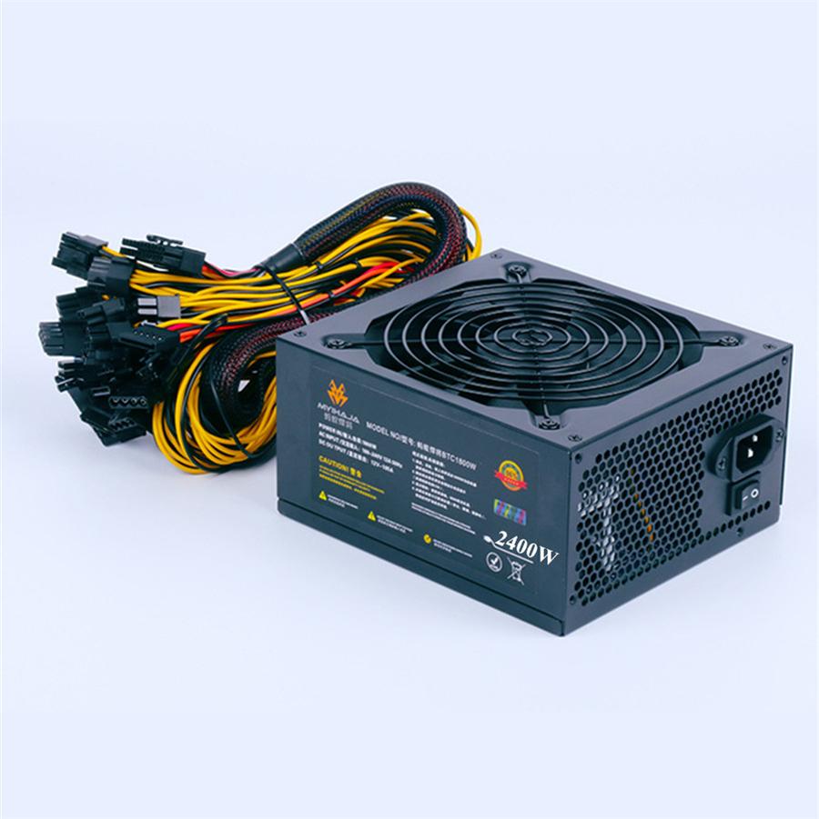 2400W Modular Power Supply for 6/8 GPU Eth Rig Ethereum Coin Mining Miner 96 Gold
