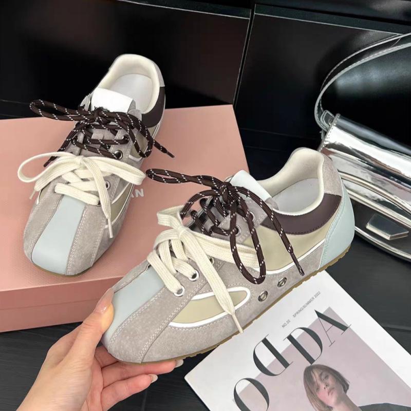 Korean Niche Retro Inner Height-increasing German Training Shoes Women's 2025 New Breathable Versatile Flat-bottomed Casual Forrest Gump Sports Shoes