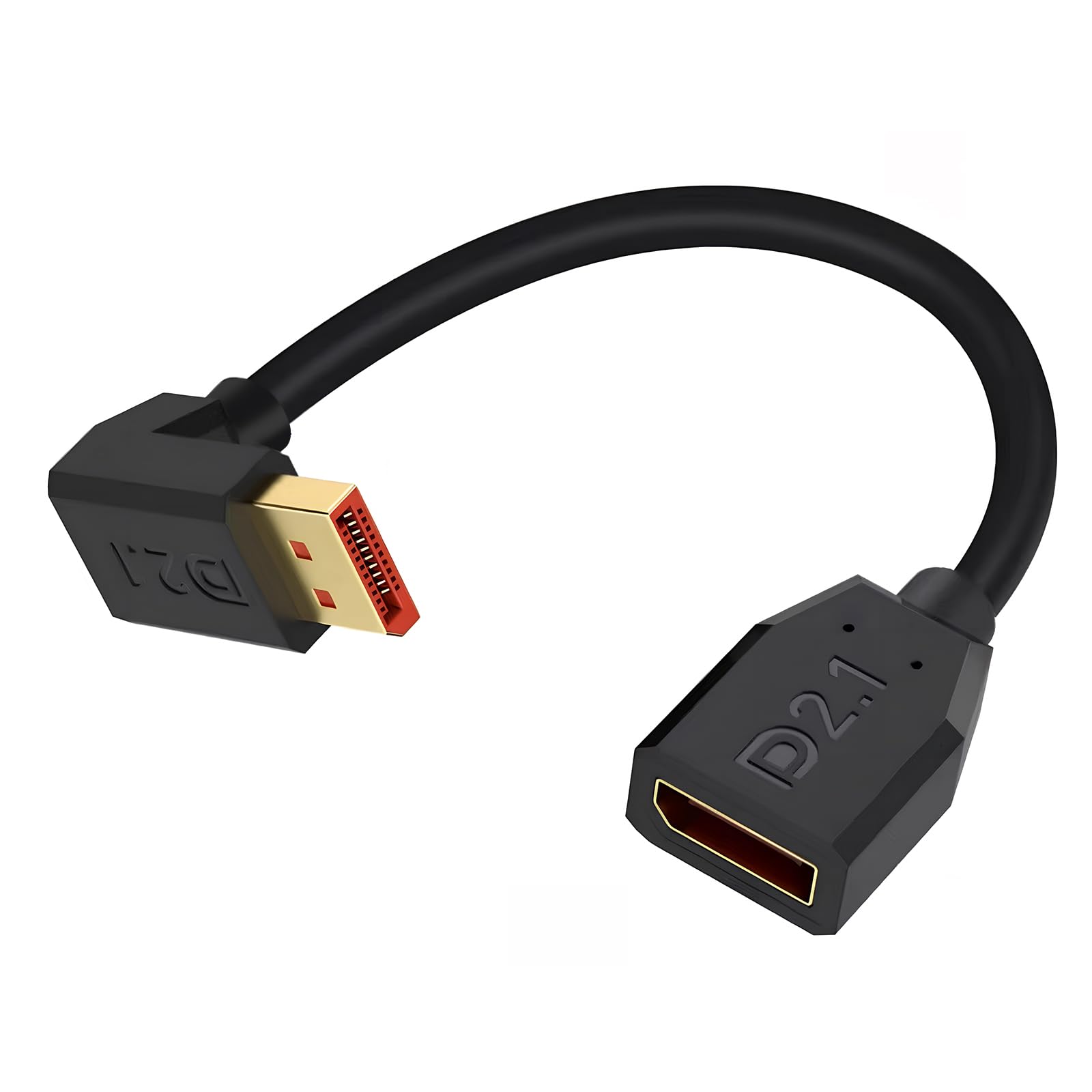

Duttek DisplayPort Extension Short DisplayPort Male to Female Extension Cable for Dual RTX 240Hz Gaming L-Shaped 2.1 Cable, Up-Angled [16K@30Hz, чорний