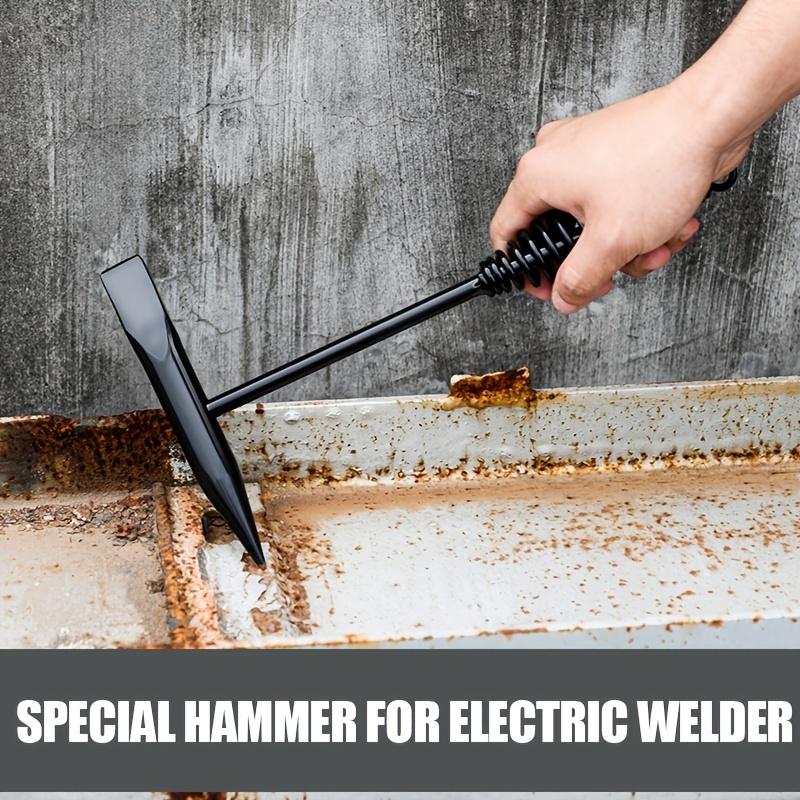 Welding Chipping Hammer/Slag Hammer with Coil Spring Handle, Forge Hardended Steel Industrial Welding Hammer