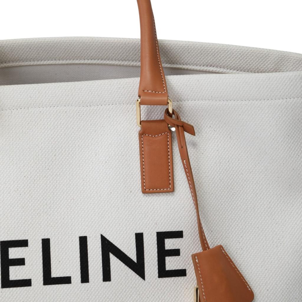 Celine Horizontalkava Tote Bag Canvas White Women 190062BNZ Used