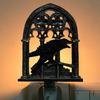 Gothic Crow Sconce Church Arch Light-Up Wall Decoration Sconce with Lighted Candle for Living Room Kitchen Dining Room Halloween Decor