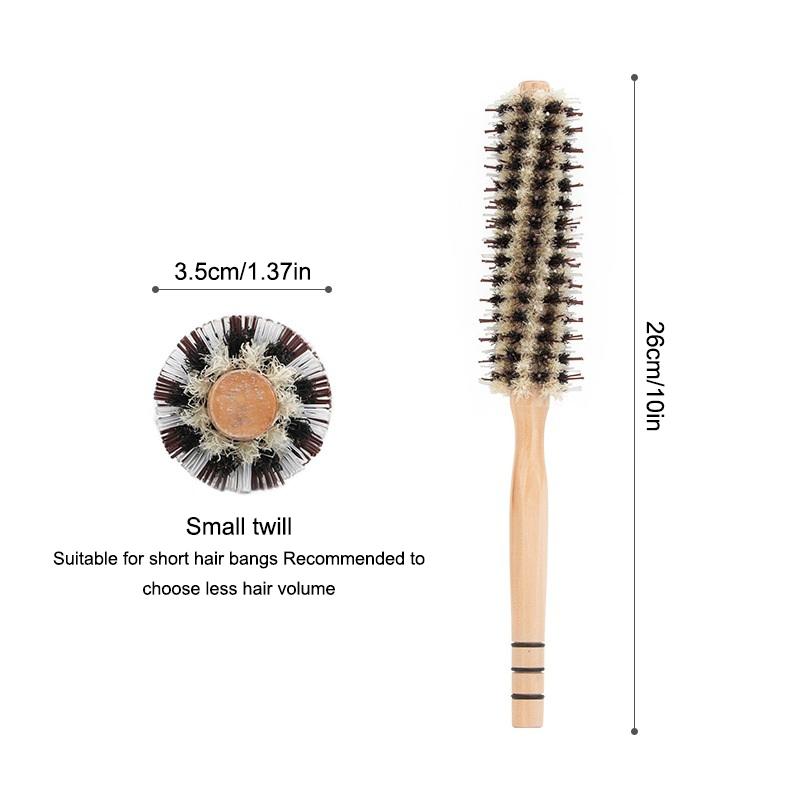

Rolling Brush For Hair Boar Bristle Nylon Hair Comb Barber Hair Roller Wood Hair Brush Hairdressing Combs For Women Curly Hair S