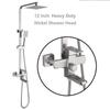 Bathroom High Pressure Rain Shower System 12" Large Shower Head Rainfall Mixer Stainless Steel Shower Set