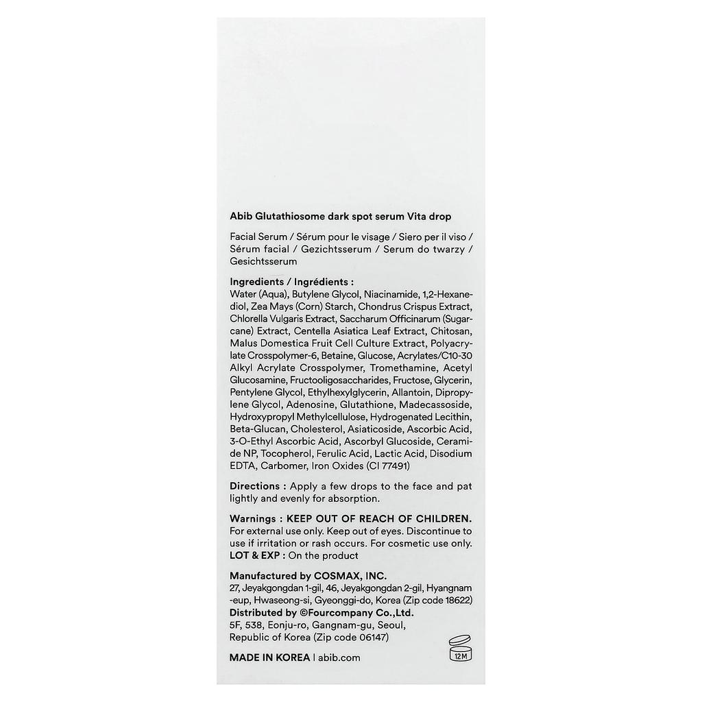 ABIB Glutathiosomal Dark Spot Vita Drops, 50ml (1.69 Fl Oz)