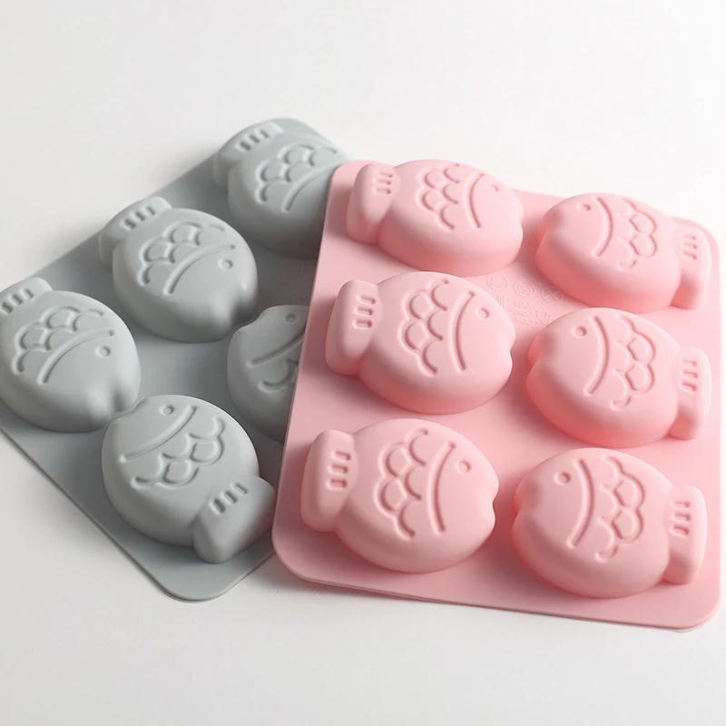 Fish Silicone Molds Designed For Soap Handmade Soap Mould Diy Round Cute Goldfish Shape Making Soaps High Quality Candle Chocolate Bpa Free 2Pcs