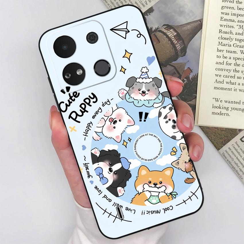 For Itel A04 A05s A16 A18 A23 A25 A26 A17 A33 A56 Phone Case Pretty Bow Pattern Fashion Shell Matte Silicone Anti Drop Protective Covers For Itel Capa