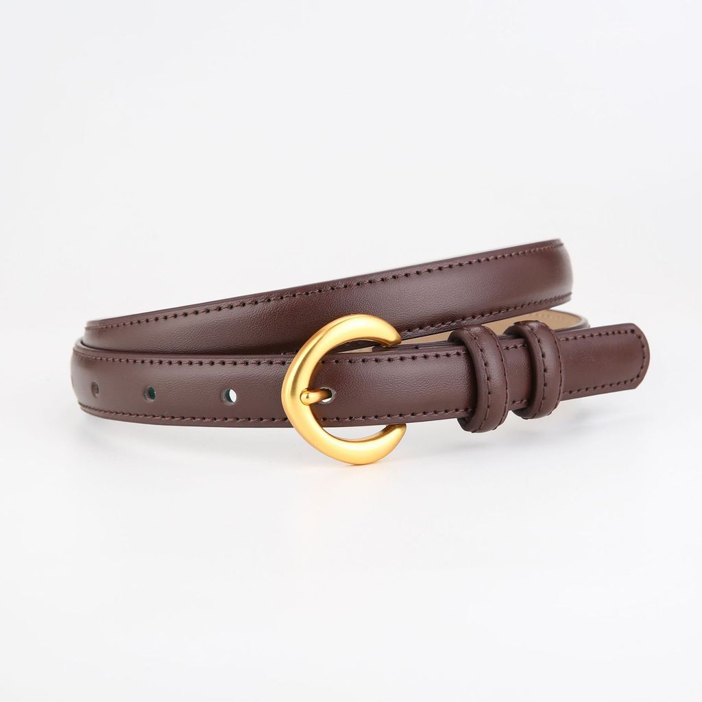 Leather Men Women Fashion Belt With Alloy Buckle And Letter Details For Casual Dress