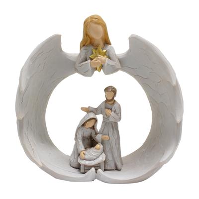 Statua Angelo in Preghiera Resina Sintetica Angelo Decorativo con Ali Figurina Decorazione per la Casa Regalo