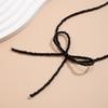 Small Black and White Beads Chain Bowknot Short Choker Necklace for Women Charms Trendy Ladies Collar on Neck Accessories Female