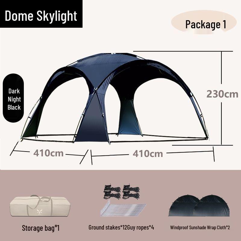 Mongolisches Jurte Exquisites Kuppeldach: XL Outdoor-Sonnenschirm mit Silberbeschichtung für Sonnen- und Regenschutz