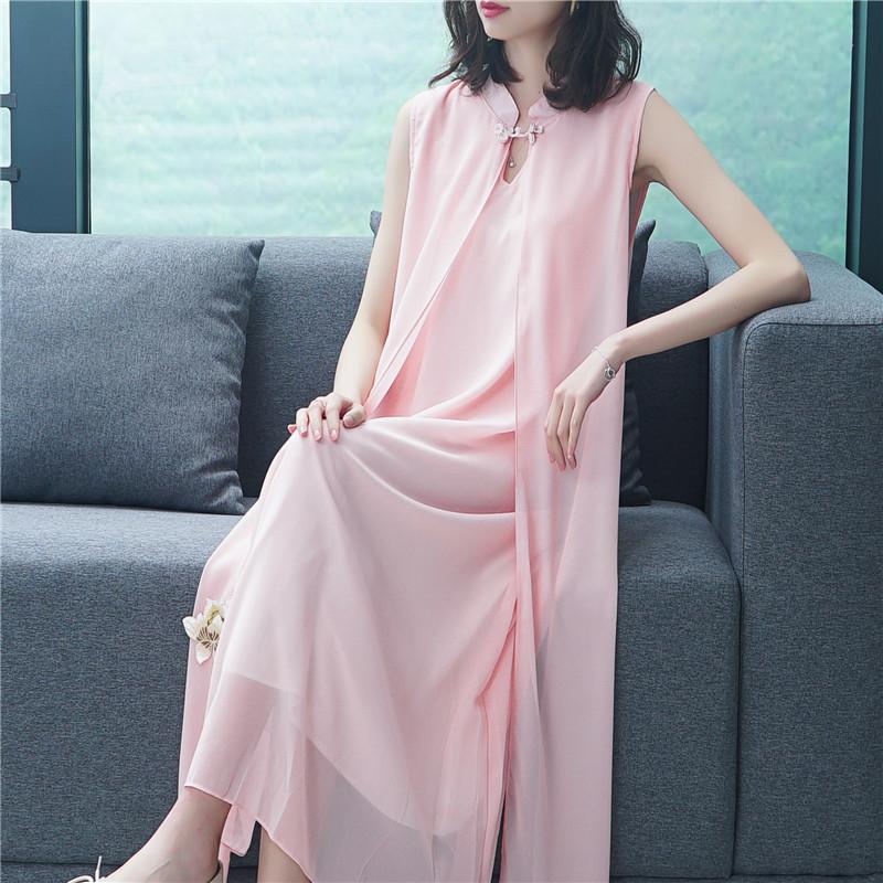 

DIMANAF 2023 Летнее платье-футболка больших размеров Женское хлопковое свободное платье Винтажное повседневное шоу Тонкое кружево женское длинное элегантное платье без рукавов