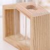 Glass Vase with Vintage Wooden Stand Desktop Terrarium for Hydroponics Plant