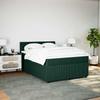Boxspringbett mit Matratze Dunkelgrün 140 x 190 cm Samt