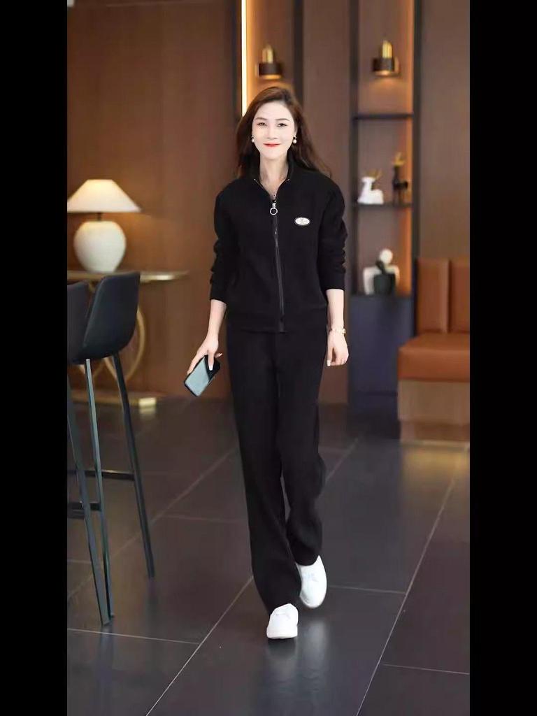 Women's Petite Fleece-Lined Cardigan and Sweatpants Set - Autumn/Winter 2024