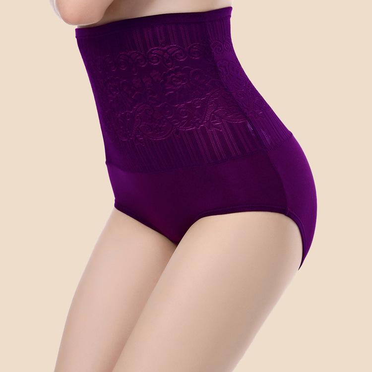 Damen Formunterwäsche mit hohem Bund zur Bauchkontrolle, Sommerdünn, Passend bis 170 Jin, Schritt aus 95% Baumwolle