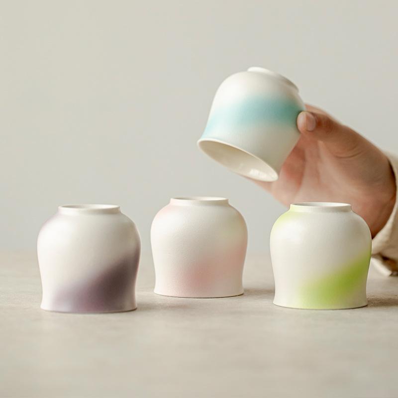 Coffee Latte Cup Hand-poured Coffee Tasting Mugs Chinese Kung Fu Teaware Set Tasting Cups Gradient Teacups Coffeeware Drinkware