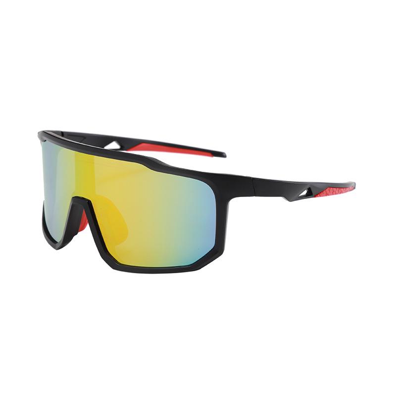 Retro Oversized Black Sports Sunglasses - Windproof Cycling & Mountaineering Goggles for Men & Women