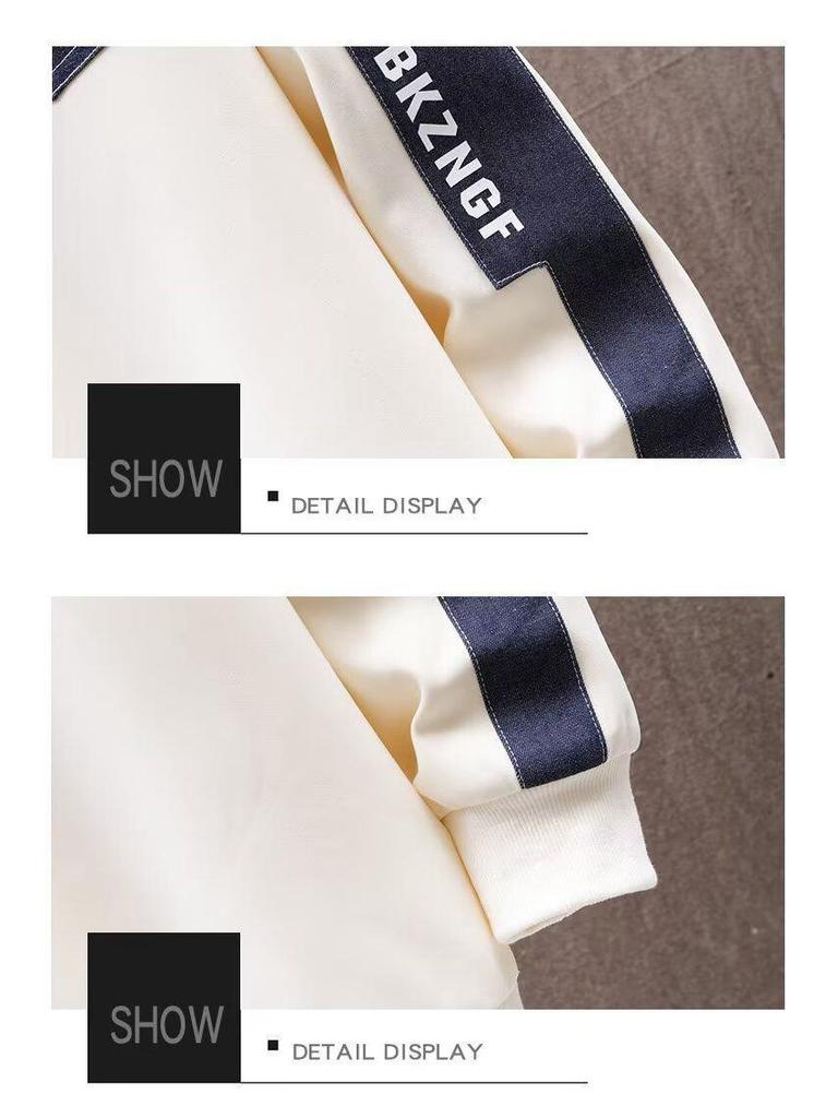 Extra Großer Herren Hoodie für Frühling und Herbst, lässig, locker geschnitten, mit Rundhalsausschnitt und langen Ärmeln.