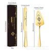 2pcs Stainless-Steel Bread Knife Pattern Cake Shovel Banquet Party Birthday Wedding Tableware Suit