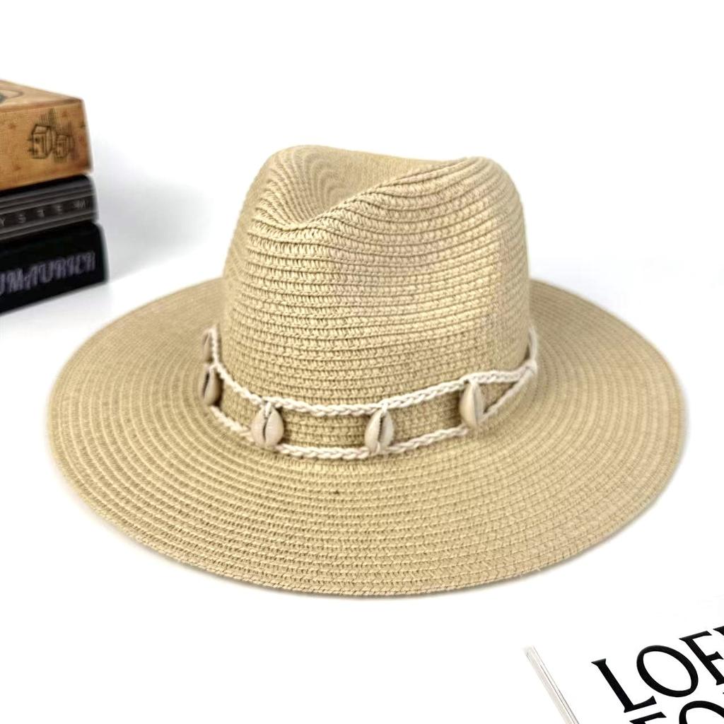 Summer Men's and Women's Sunshade Sunscreen Straw Hat Ethnic Style Fashion Top Hat Retro Bohemian Jazz Hat Sun Hat