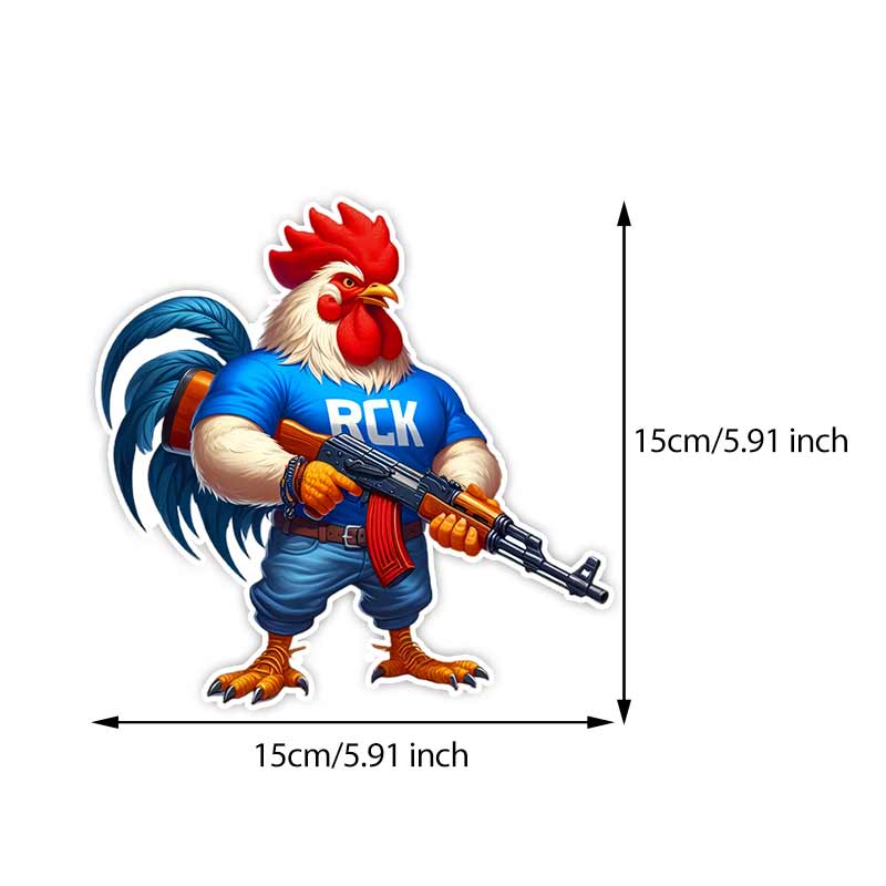 

Play Cool Stand Guard Brother Chicken Car Stickers Waterproof Vinyl Decals Auto Body Window Bumper Decor Motorcycle Helmet Stickers TM282 A-15cm Longest Side