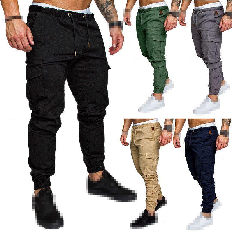 Mens Urban Fashion Slim Fit Zipper Shirring Twill Cargo Jogger Pants In Premium Quality Cotton Blend