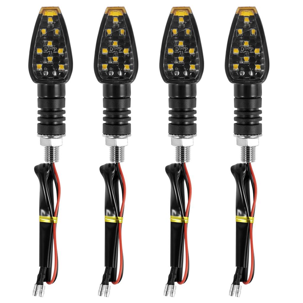 4Pcs Motorcycle Turn Signal Light 12V Professional LED Amber Turning Indicator Light Universal Mini Motorcycle Front Rear Lamp