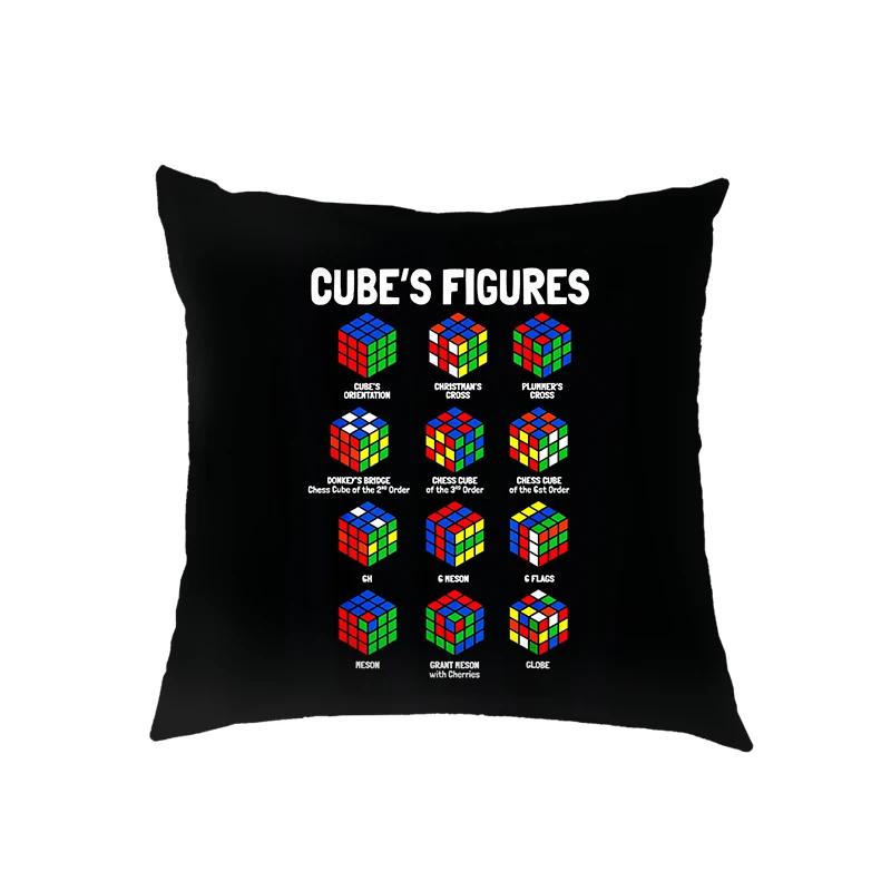 Magic Cube/ Math Formula Cushion Covers Periodic Table of Elements Pillowcase Home Sofa Decor Throw Pillow Cover for Living Roon