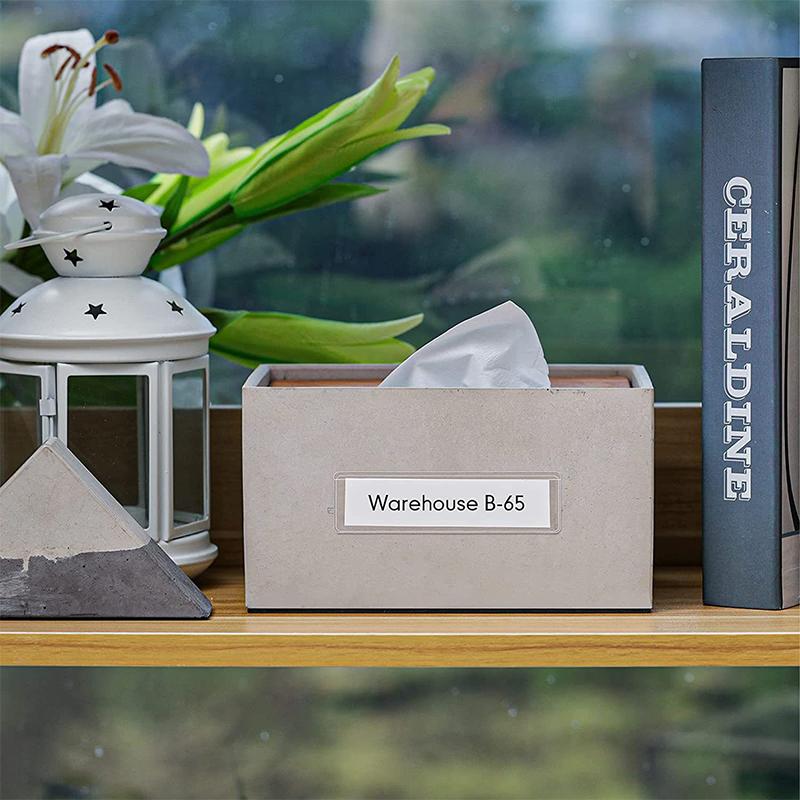 12 buc. Buzunare pentru etichete pentru raft adeziv transparent Suport etichete pentru organizarea articolelor de clasificare Papetarie pentru studenti Rechizite de birou