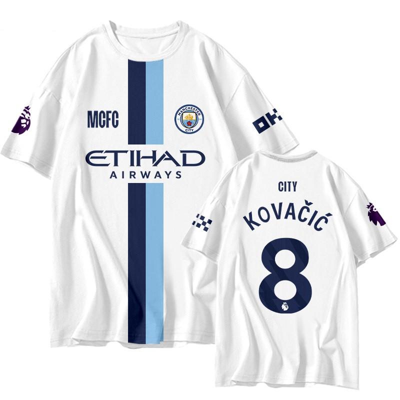 Manchester City ''-2027 Tricou Acasă/Deplasare Bărbați cu Mânecă Scurtă cu Uscare Rapidă Tricou Fotbal Croială Largă Respirabil Tricou de Performanță