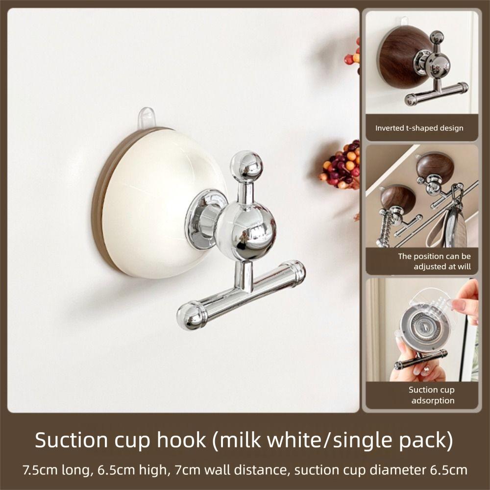 Traceless Suction Cup Hook Waterproof Wall Hooks Multipurpose Hair Rope Storage Rack  Entryway