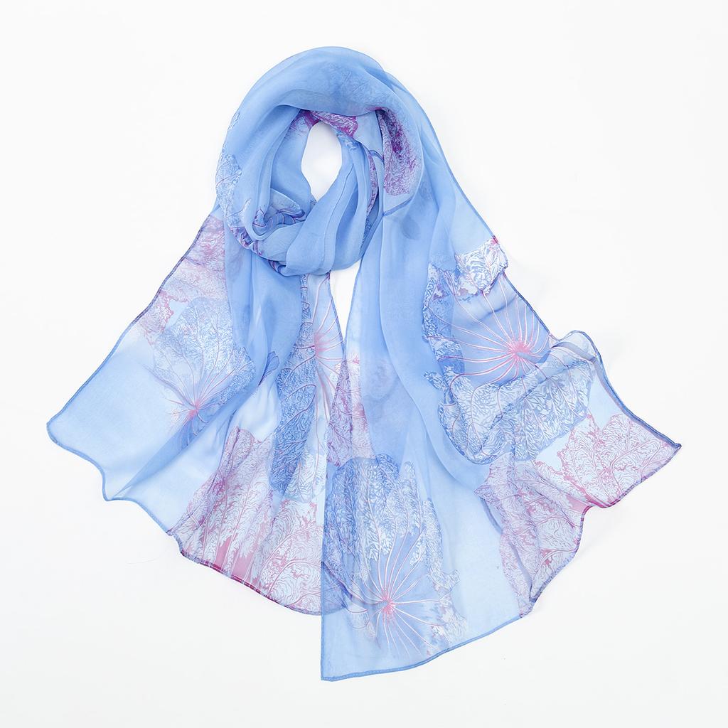 New Beauty Floral Printed Georgette Hijab For Women Thin Soft Scarf Shawl Wrap Middle East Summer Beach Sunscreen Thin Headscarf