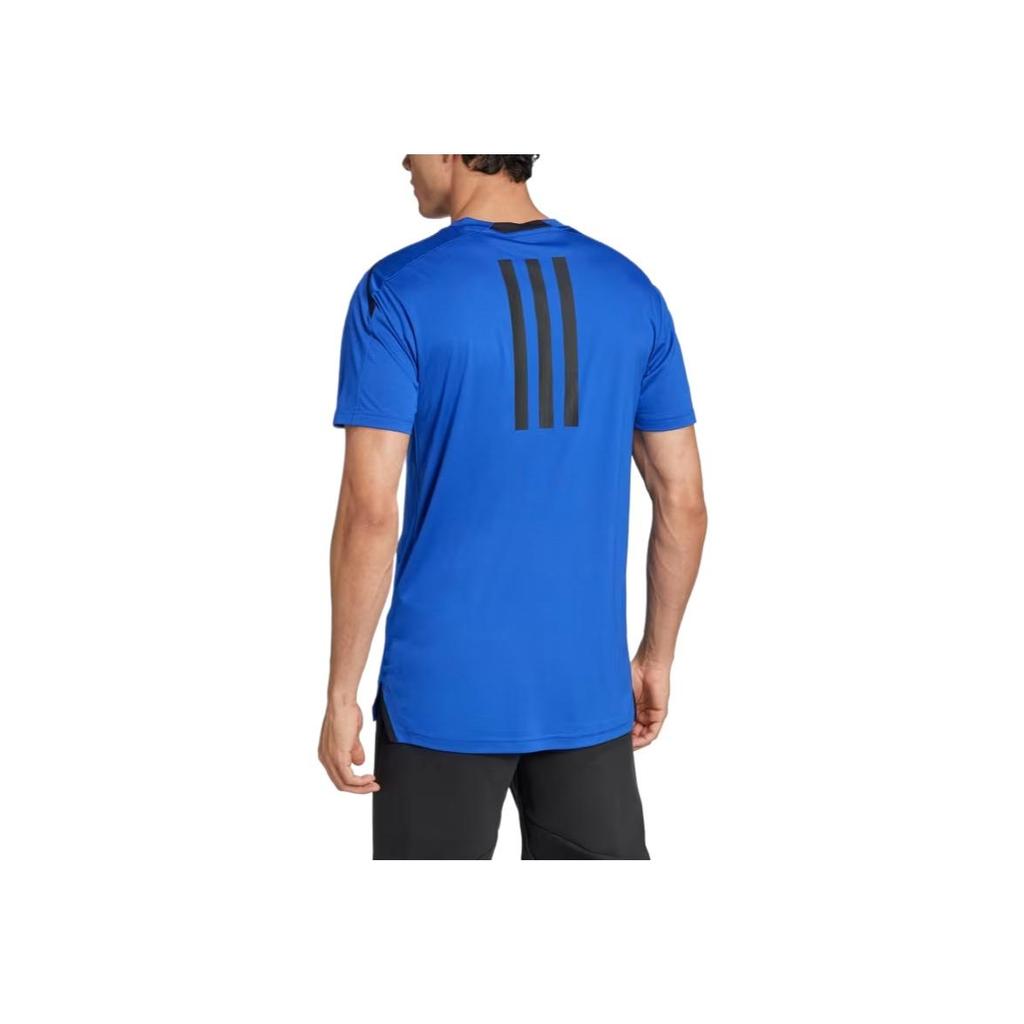 adidas D4T PS T-Shirt Bequem Vielseitig Schlichte Mode Einfarbig Kurzarm T-Shirt Herren Tops Blau JJ1354