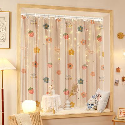 No Punching Ring Type Punching Blackout Curtains Dormitory Bedroom Bay Window Kitchen Opaque Gauze Curtain Finished Product