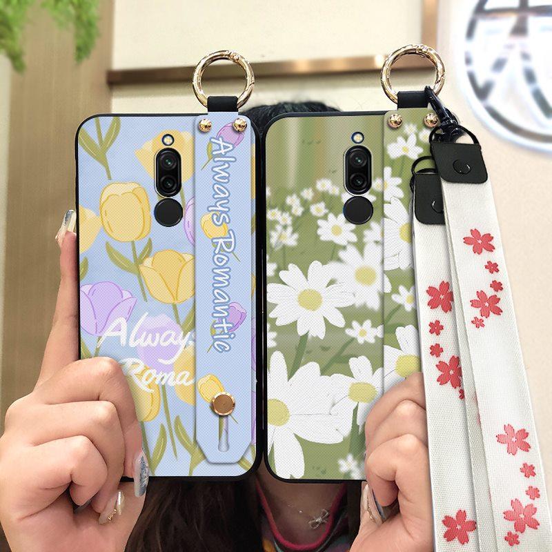 Soft case Lanyard Phone Case For Xiaomi Redmi 8 Ring Anti-dust Wristband Fashion Design Phone Holder Protective Silicone