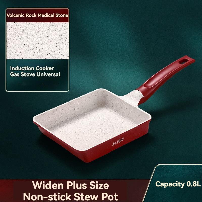 

Мини-сковорода для омлета с антипригарным покрытием Tamagoyaki, прямоугольная сковорода для домашнего западного завтрака, кастрюли для готовки на плите для всех видов плит красный