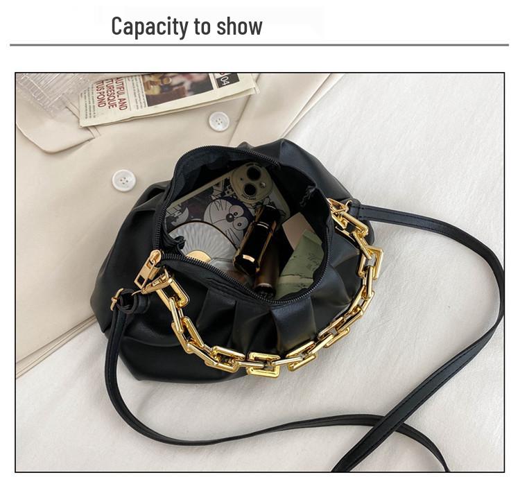 2022 Fashion Textured Cloud Crossbody Bag - Versatile Pleated Handbag with Chain