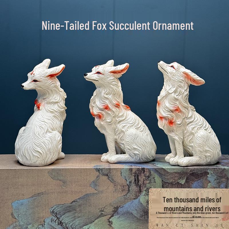 Nine-Tailed Fox Succulent Figurine Decorations