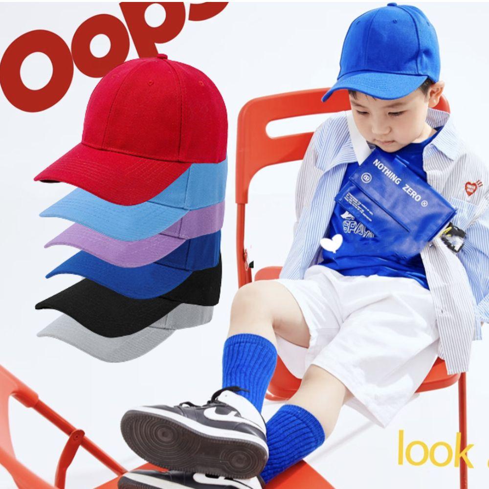 Summer Children Peaked Caps Casual Plain Baseball Cap Adjustable Hats Boy Girl Simple Solid Color Snapback Hats Unisex Sun Hat