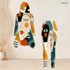 Women Plus Size Hooded Long Sleeve Printed High Low Top Fitted Pants Two Piece Set