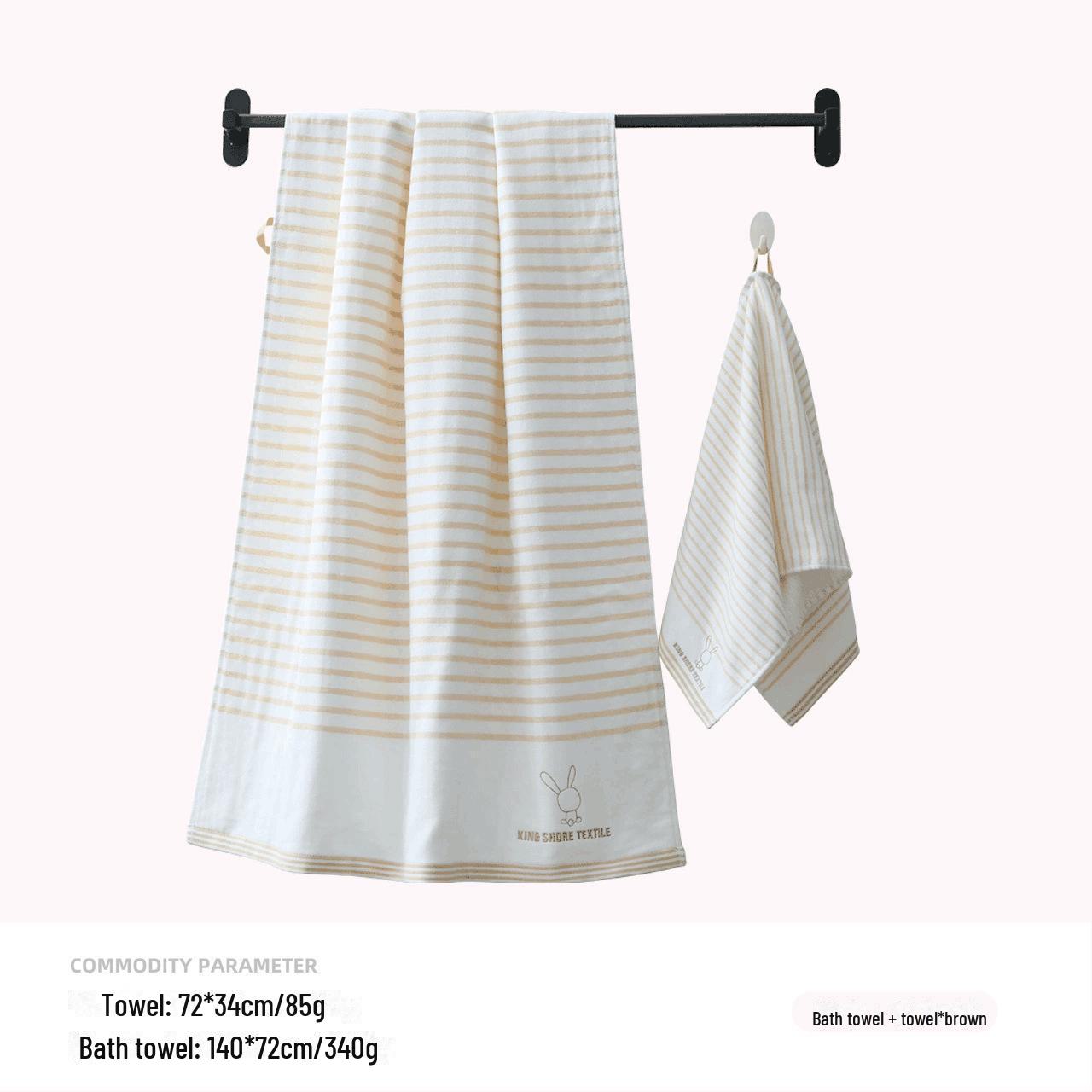 

Двухслойное полотенце для ванны и волос из чистого хлопка Gold с защитой от клещей 140x72 cm, 72x34 cm