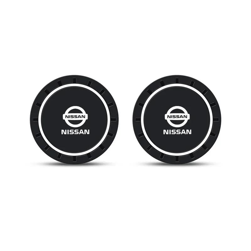 

2Pcs Car Suede Coaster Water Cup Bottle Holder Mat For Nissan X-trail Qashqai Note Juke Sentra Patrol Navara Micra Leaf Almera