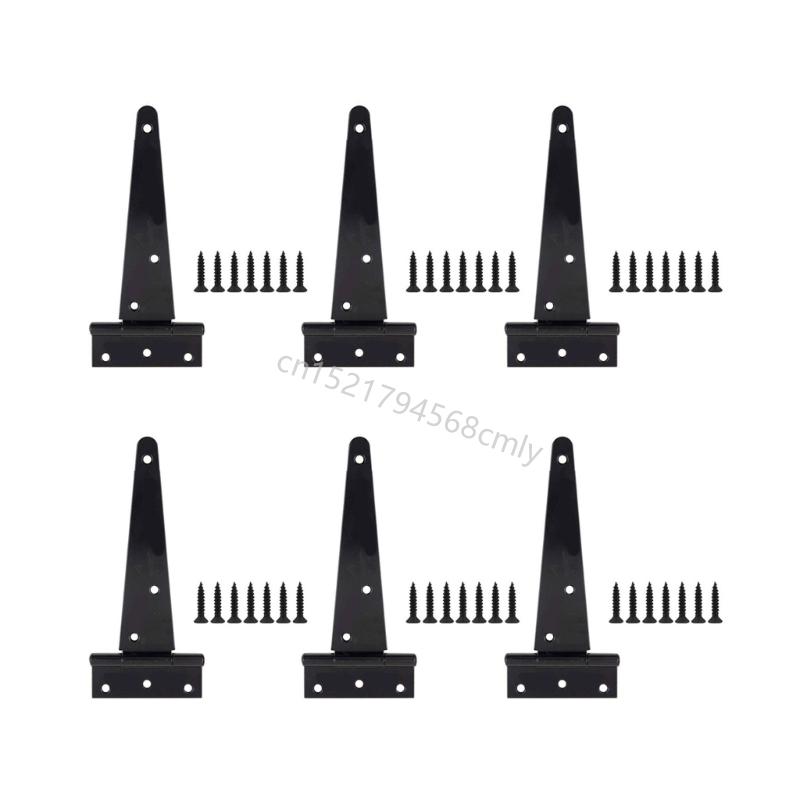 Black Metal Hinges 270° Rotation Capacity T Type for Wooden Cabinet Door 6XDE