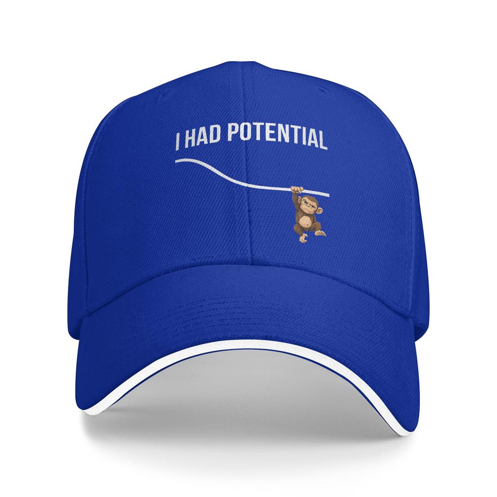 Funny Physics Punch Monkey I Had Potential Energy Science Sun Baseball Cap Summer Cool Hip Hop Hats Men Camping Baseball Caps