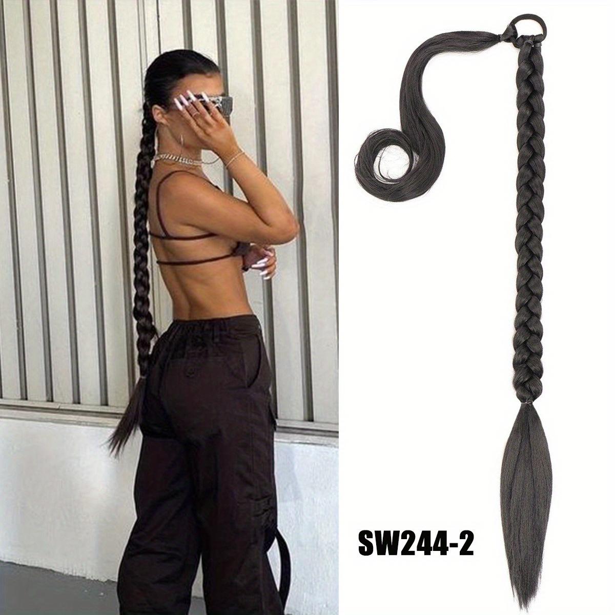 

Aosiwig синтетический 32-дюймовый плетеный хвост для наращивания волос женский конский хвост шиньон DIY боксерские косы с резинкой эластичный для женщин