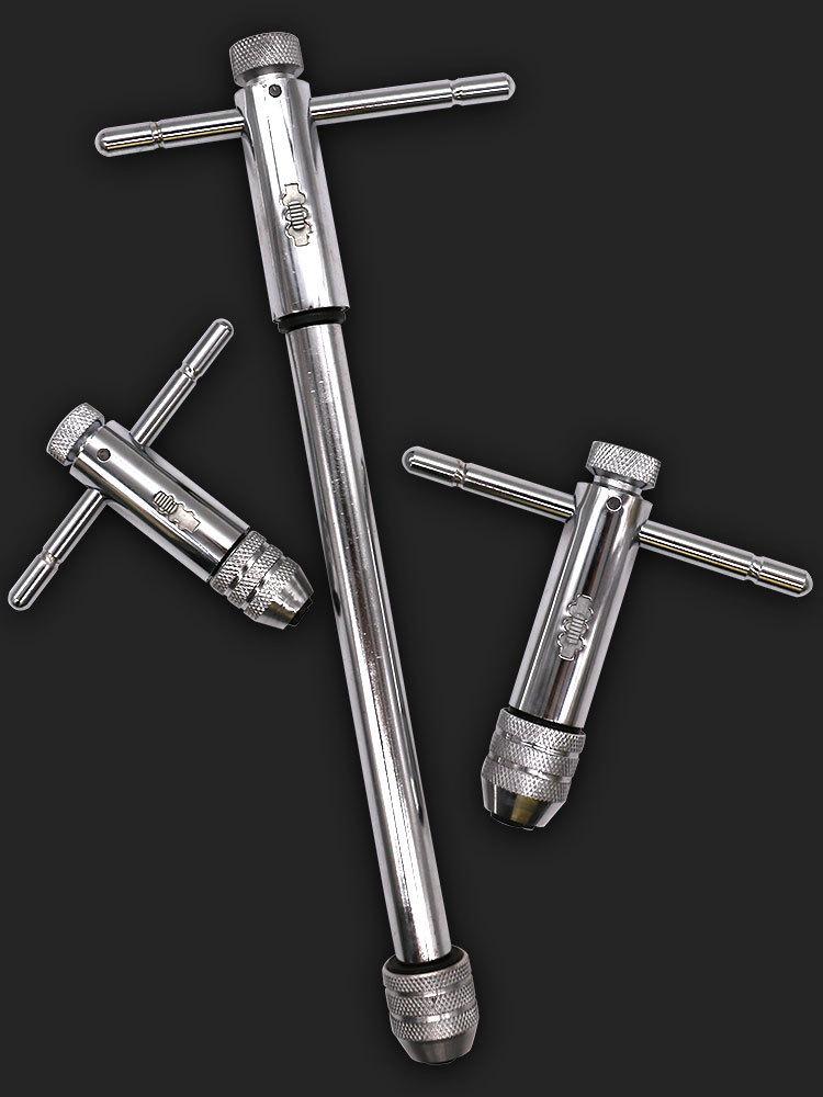 Adjustable T-Handle Ratchet Tap Wrench for Threading