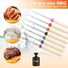 10pcs Telescoping Barbecue Fork Stainless Steel Double Metal Skewers Campfire Hot Dog Roasting Stick Smores Skewer for Camping