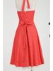 2023 Retro Polka Dot Halter Neck Backless Waist-Cinched Flare Skirt